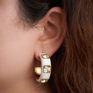 Ari Hoop Earrings - White