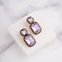 Load image into Gallery viewer, Wyn Earrings - Black - Purple / Gold
