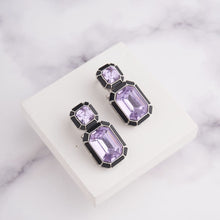 Load image into Gallery viewer, Wyn Earrings - Black - Purple / Silver
