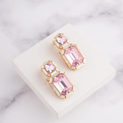 Wyn Earrings - White - Pink