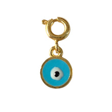 Load image into Gallery viewer, Build Your Ring Charm Bracelet - Blue Round Evil Eye
