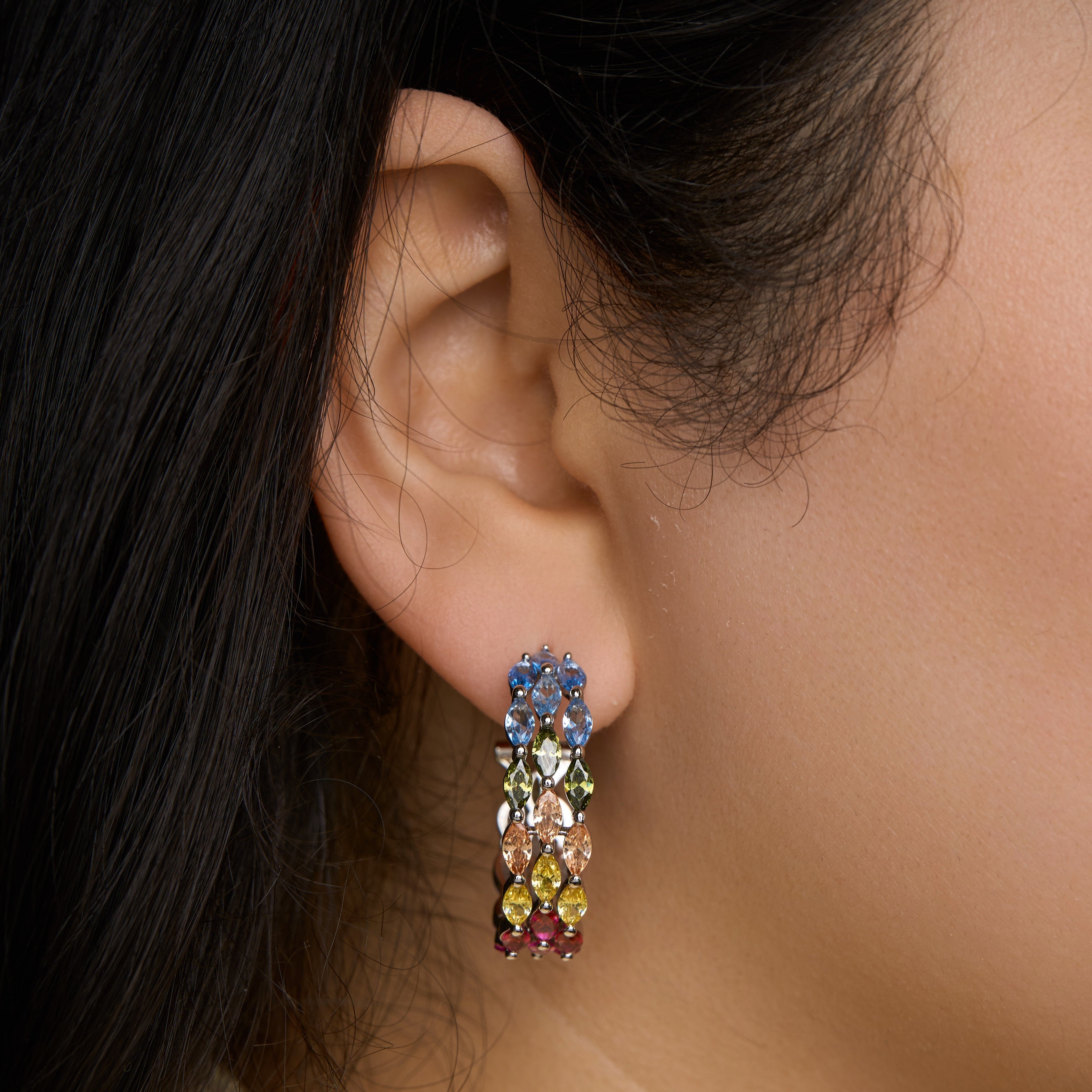 Multi Marquise Hoops Mozaati
