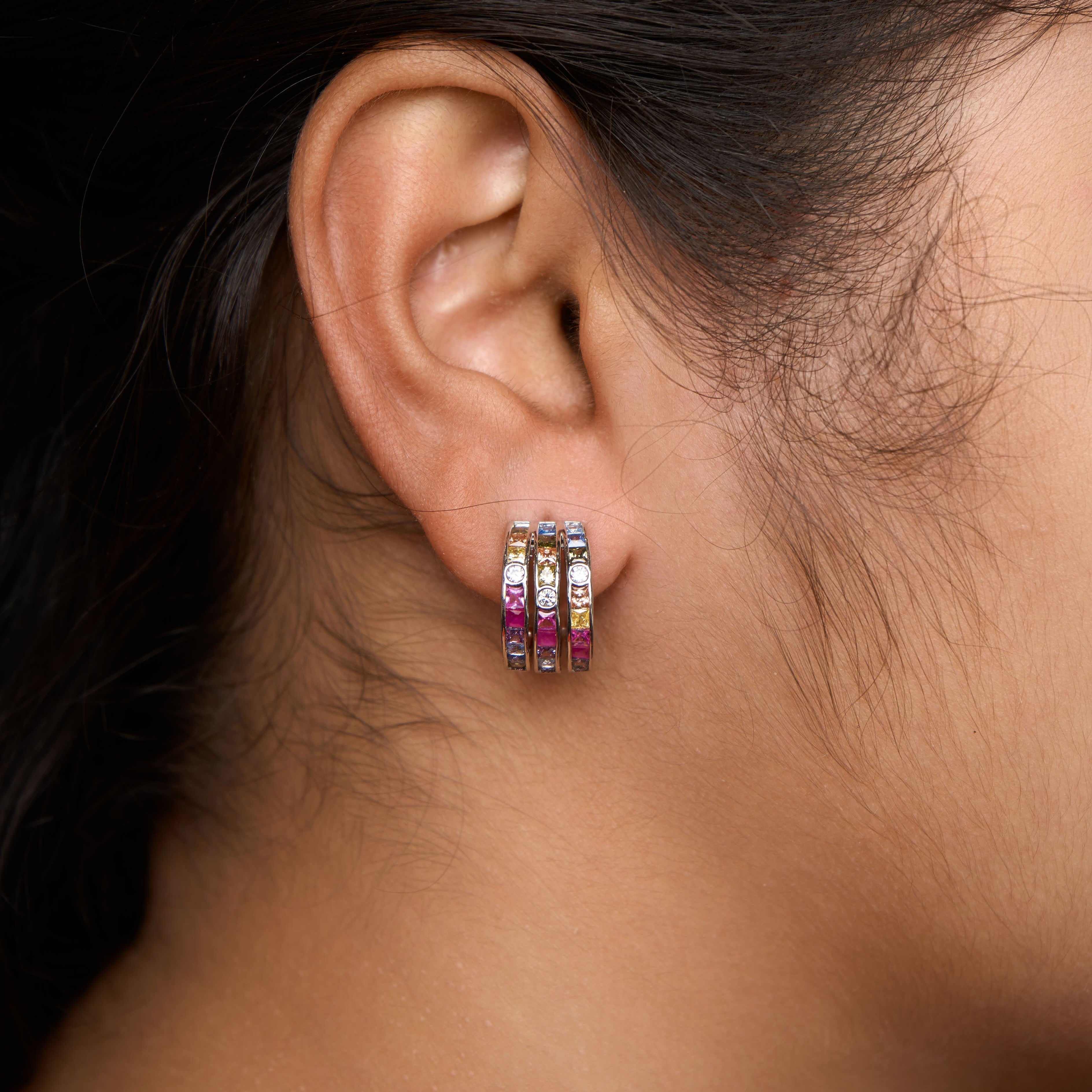 3 line balis Earrings Mozaati