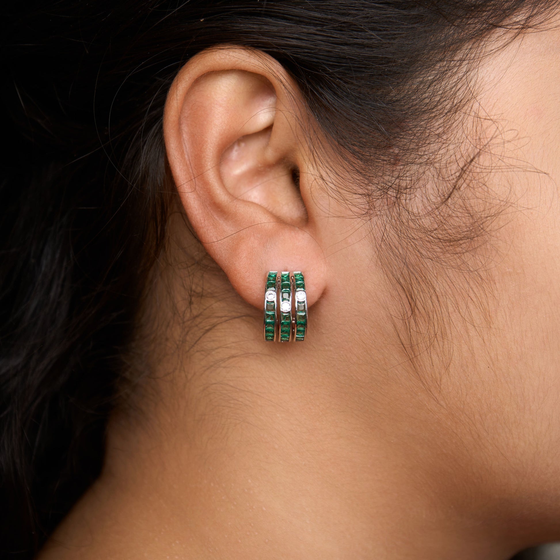 3 line balis Earrings Mozaati