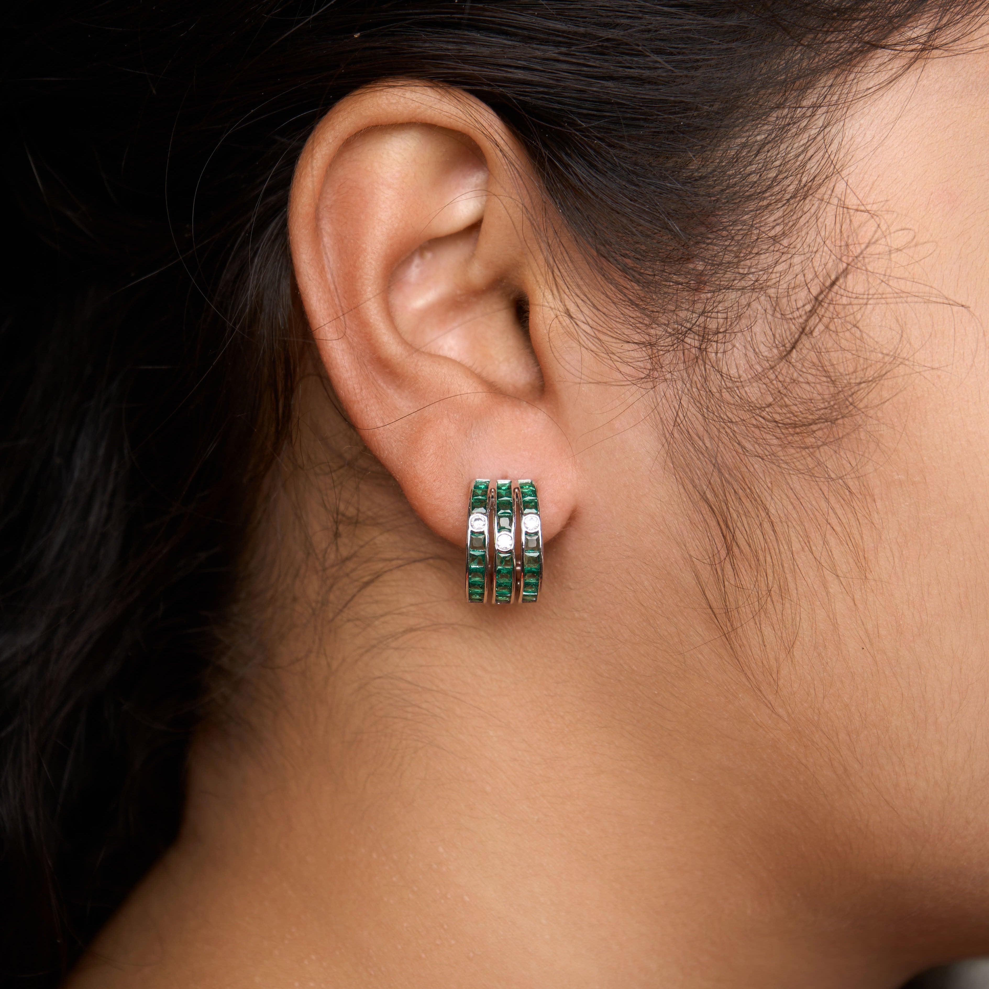 3 line balis Earrings Mozaati