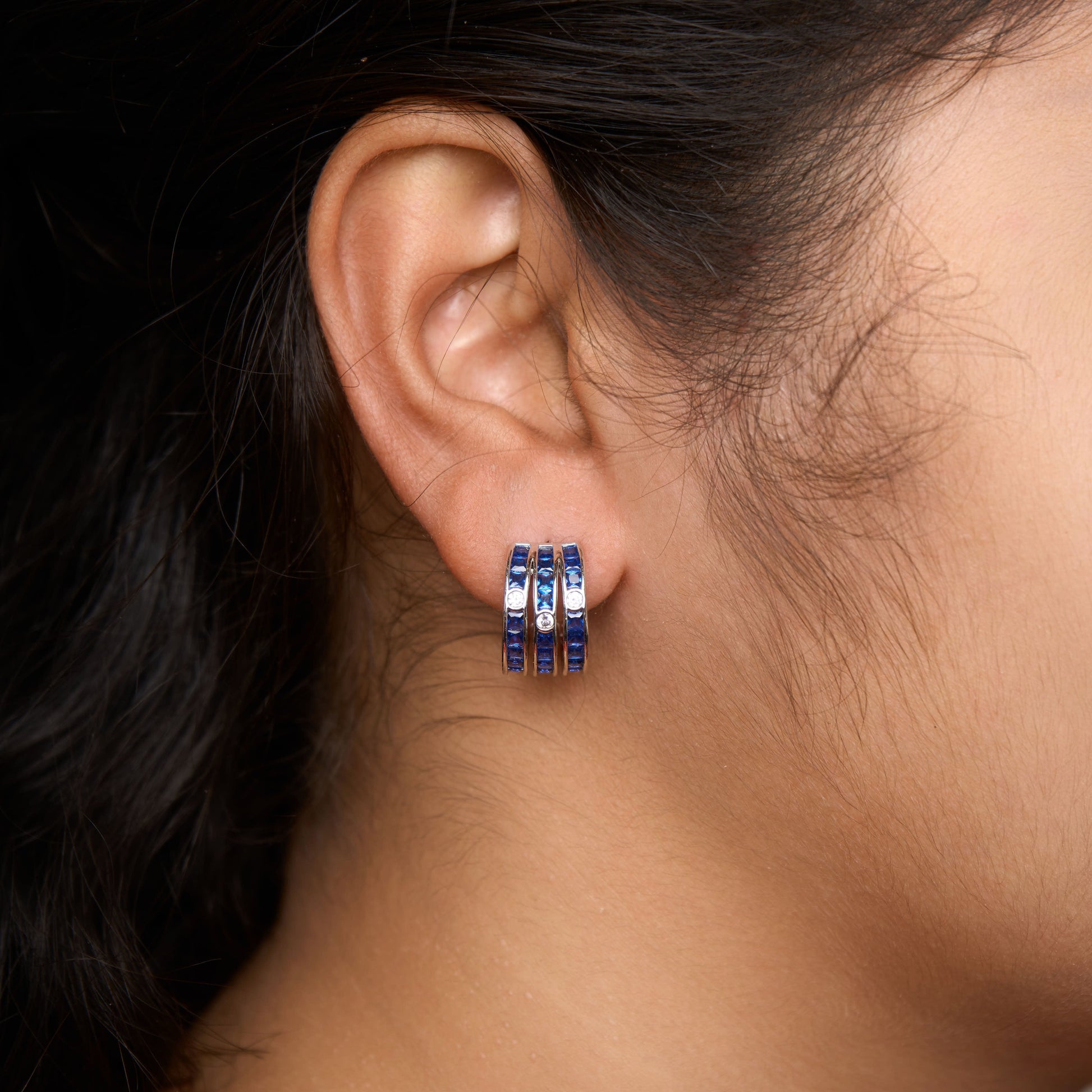 3 line balis Earrings Mozaati