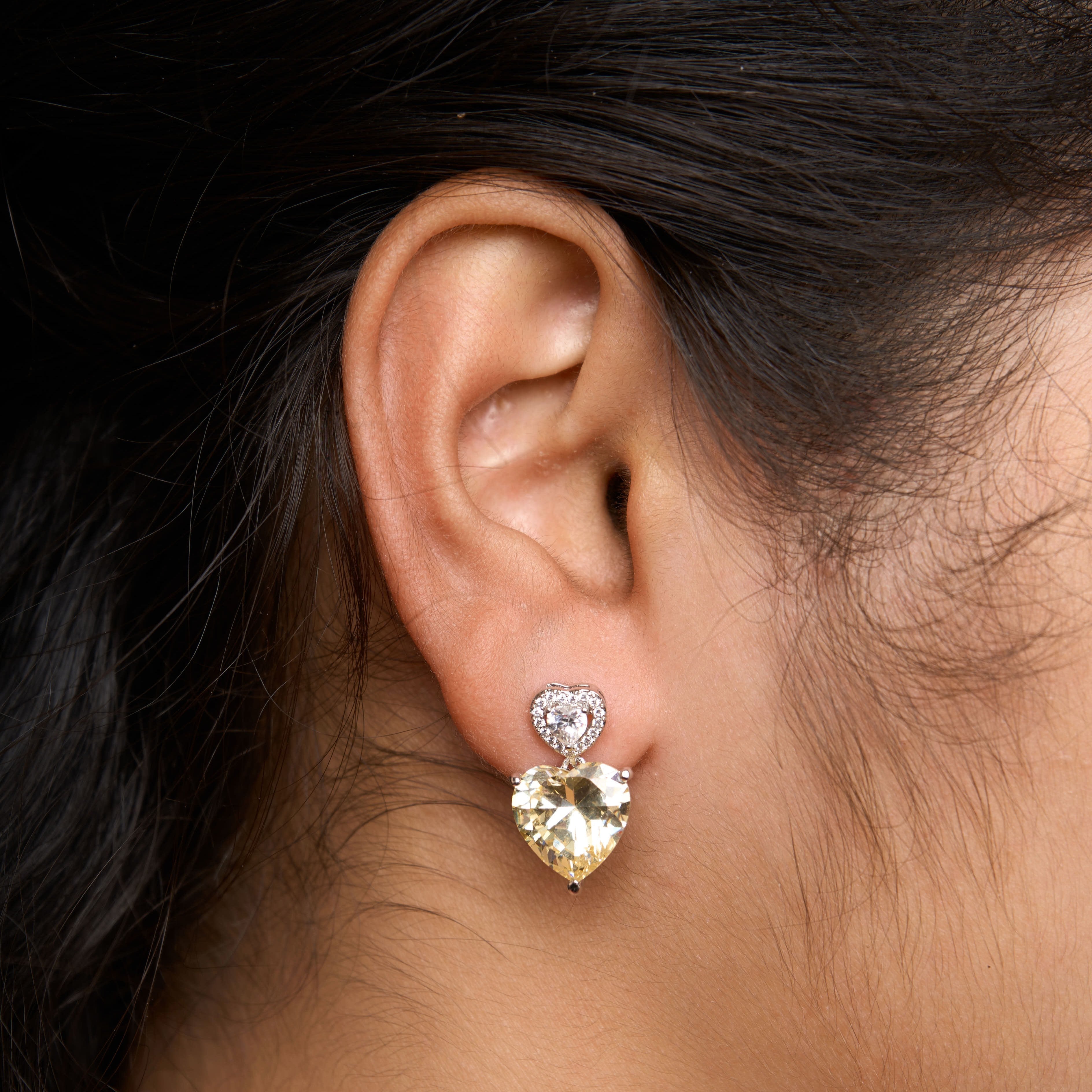 Heart Halo Drop Earrings Mozaati