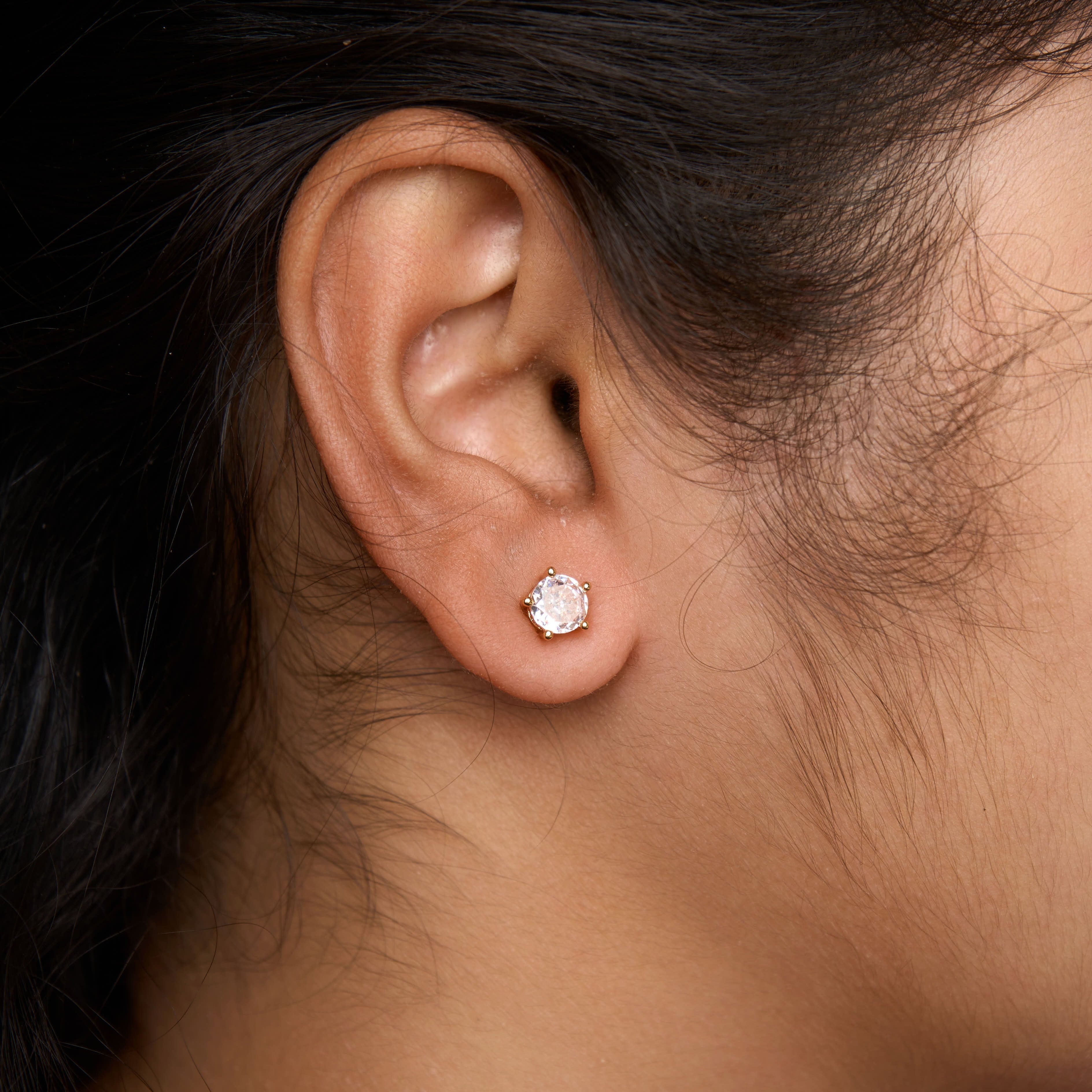 8mm Solitaire Stud Earrings Mozaati