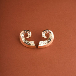 Curve Double Pierce  Earrings Mozaati