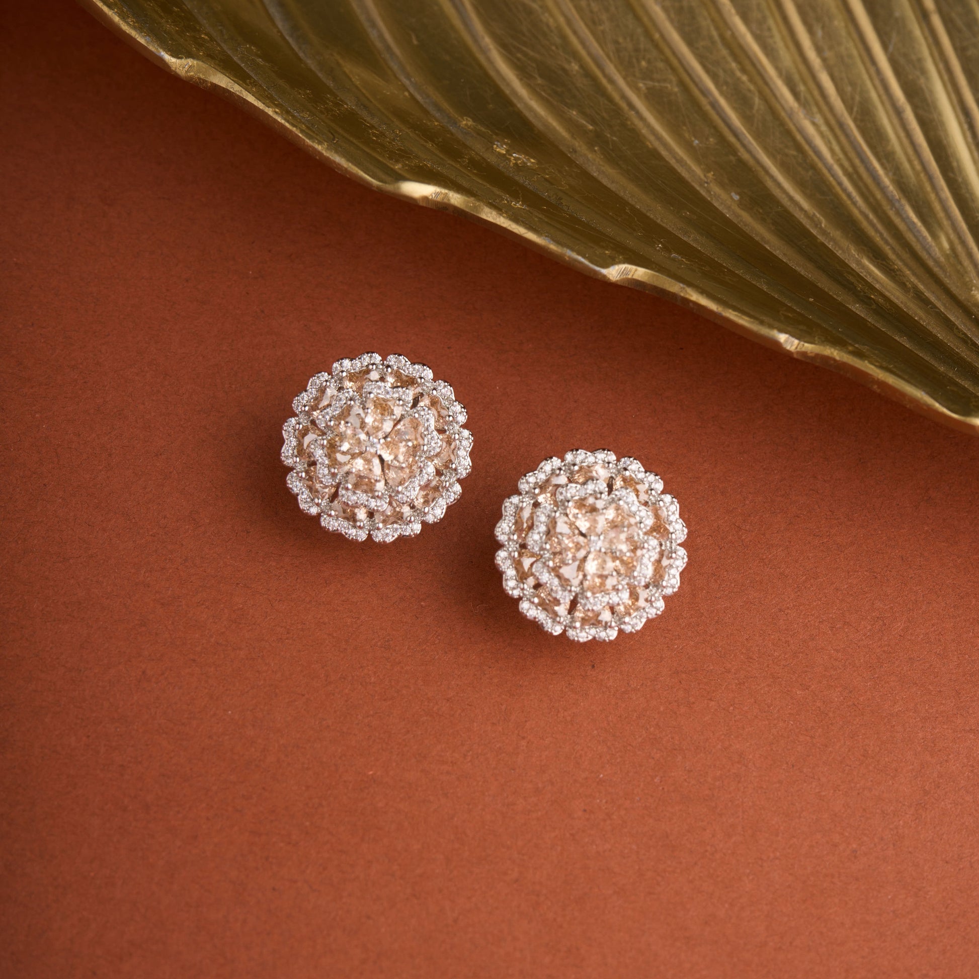 Double Flower Earrings Mozaati