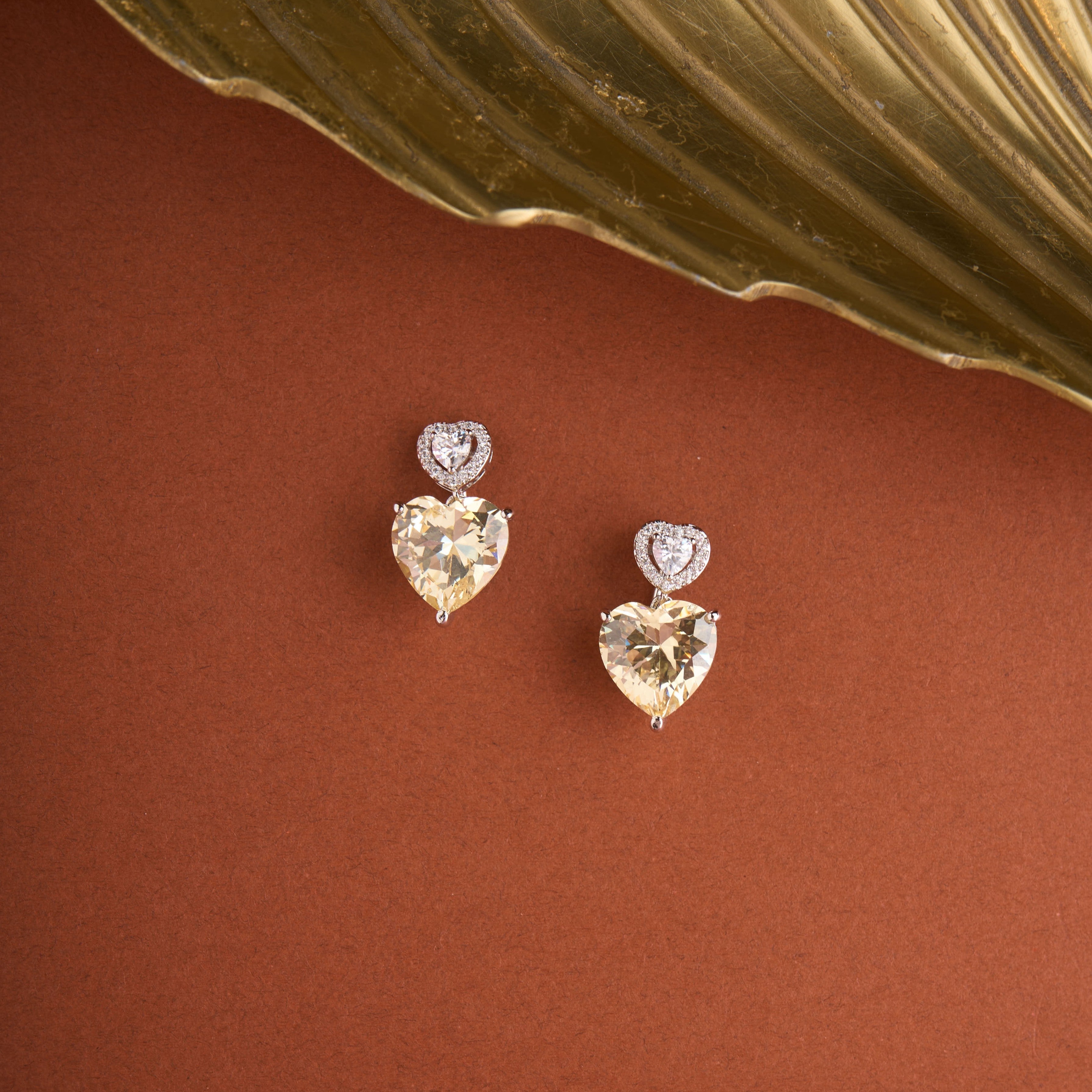 Heart Halo Drop Earrings Mozaati