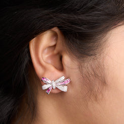 Bow Baguette Earrings Mozaati
