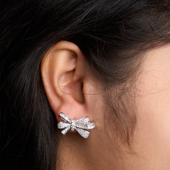 Bow Baguette Earrings Mozaati