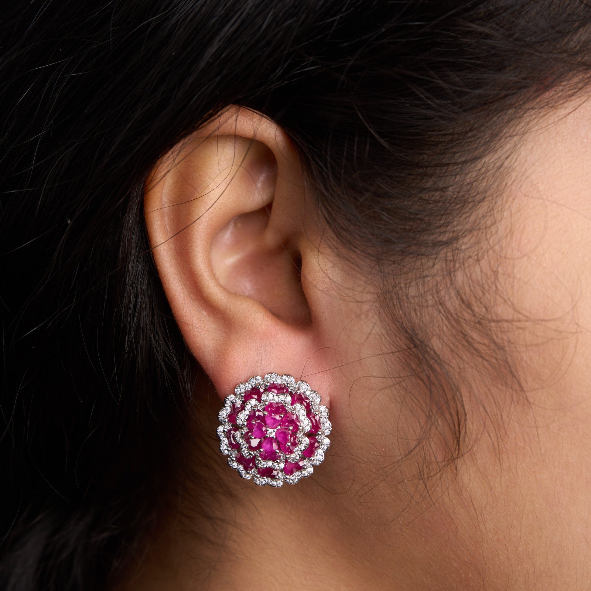 Double Flower Earrings Mozaati