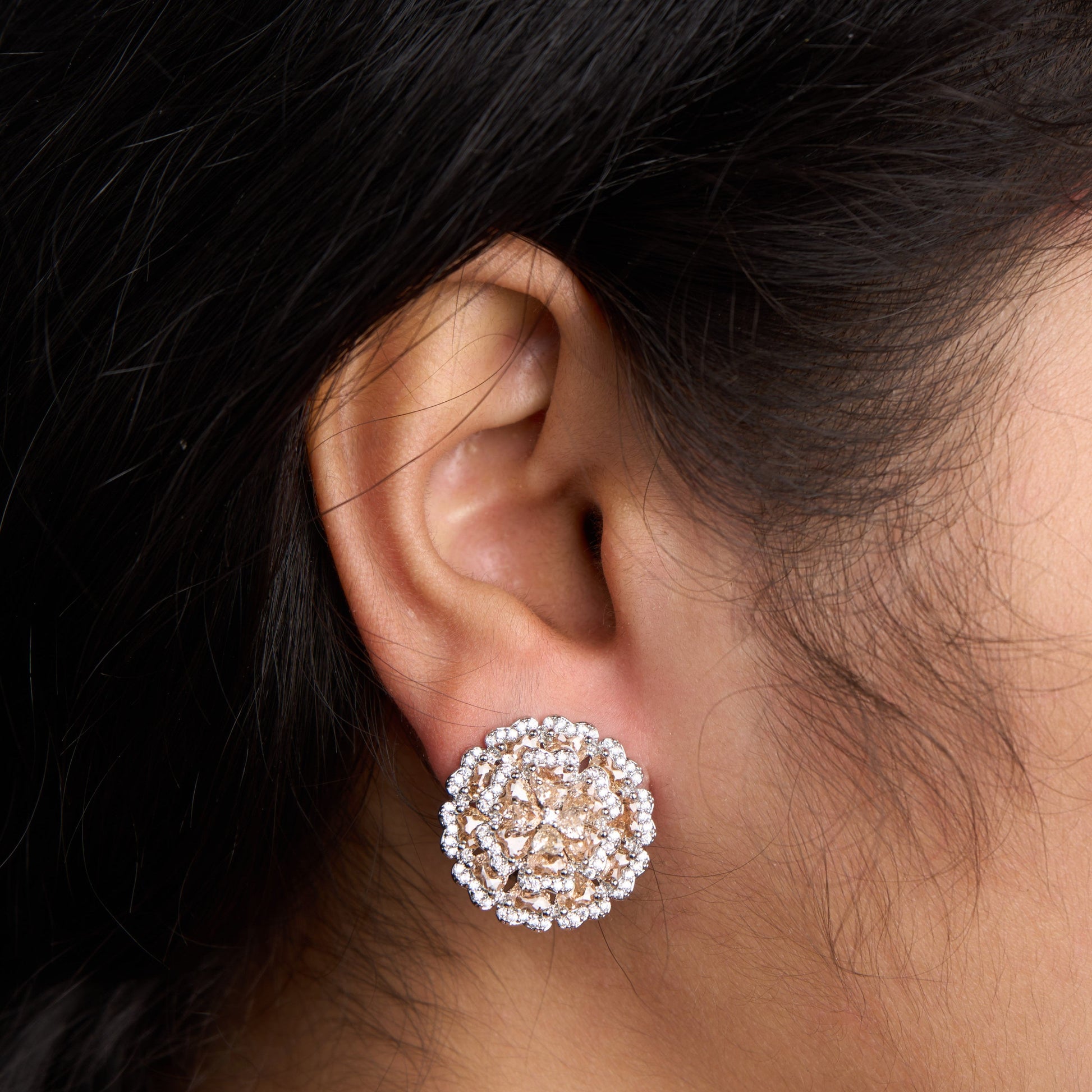 Double Flower Earrings Mozaati