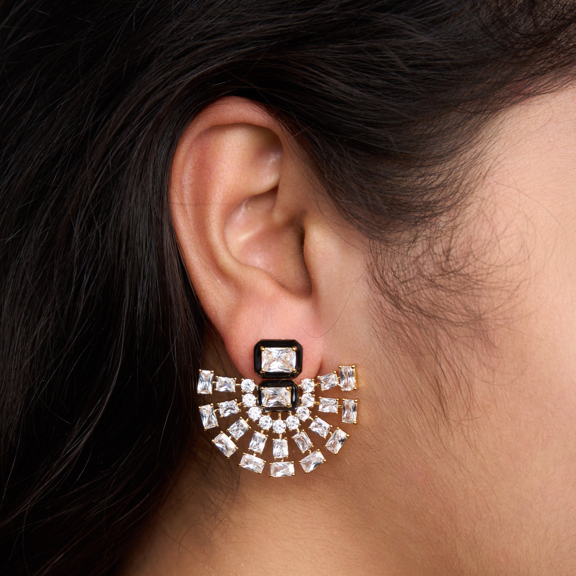 Fan Enamel Earrings Mozaati