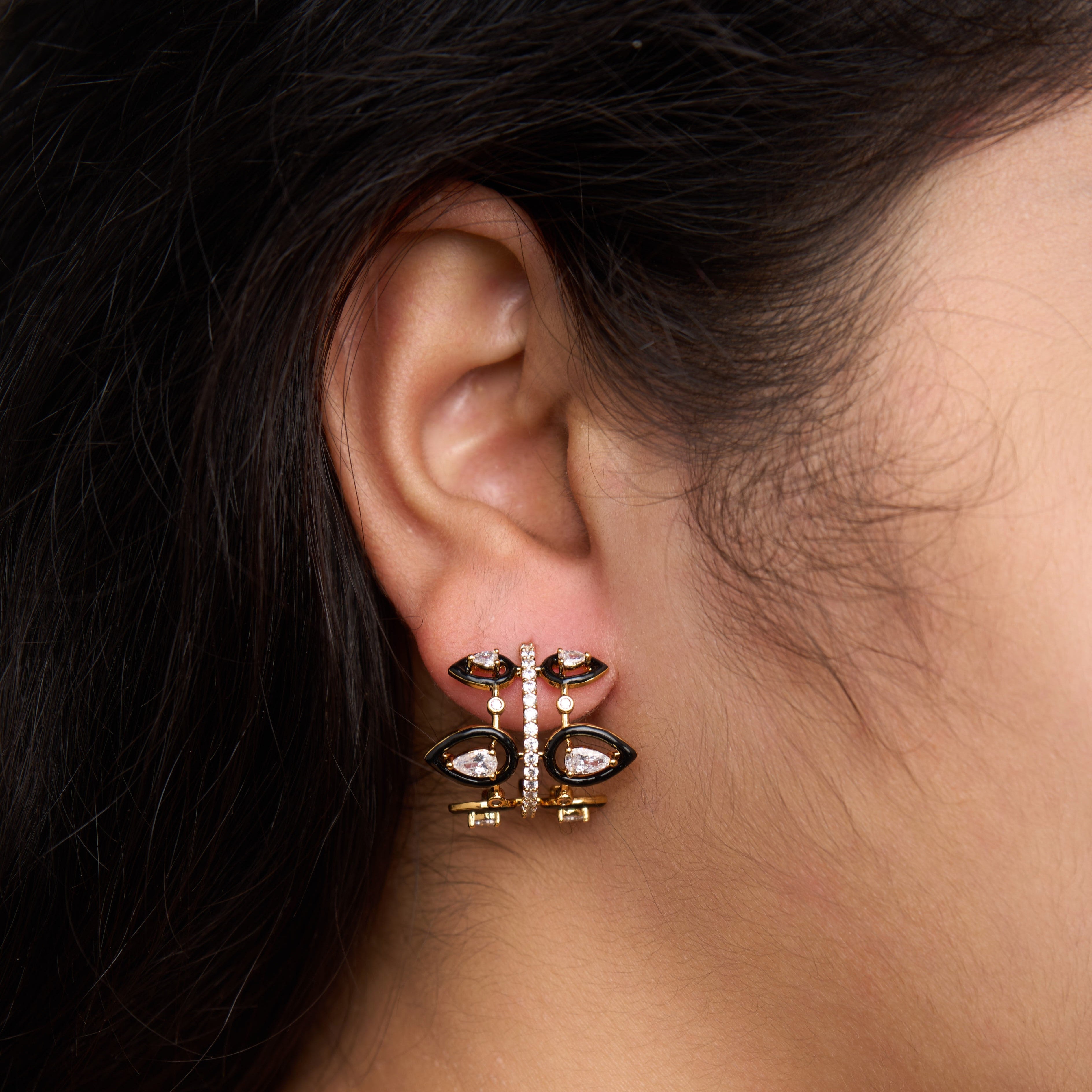 Pear Enamel Bali Earrings Mozaati