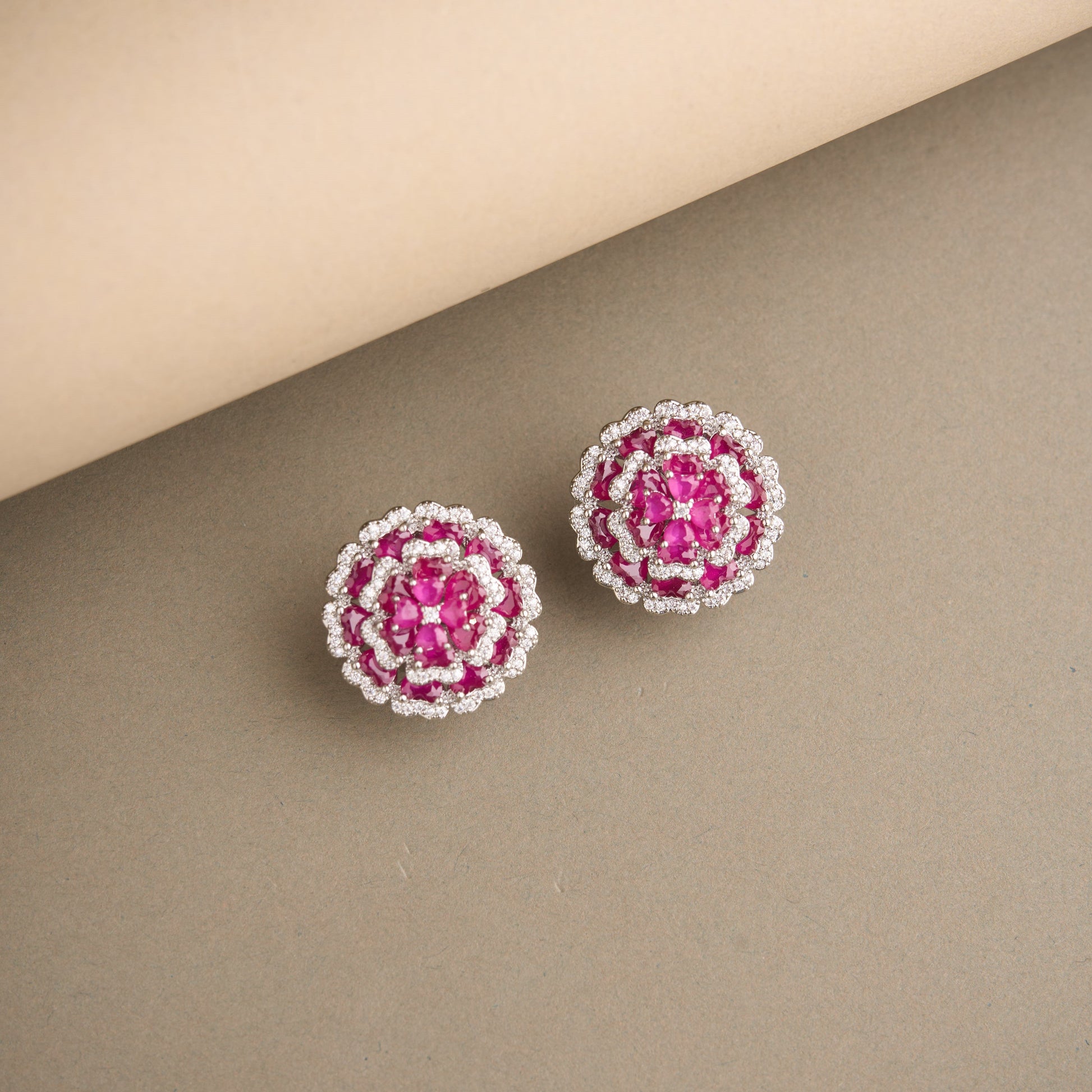 Double Flower Earrings Mozaati
