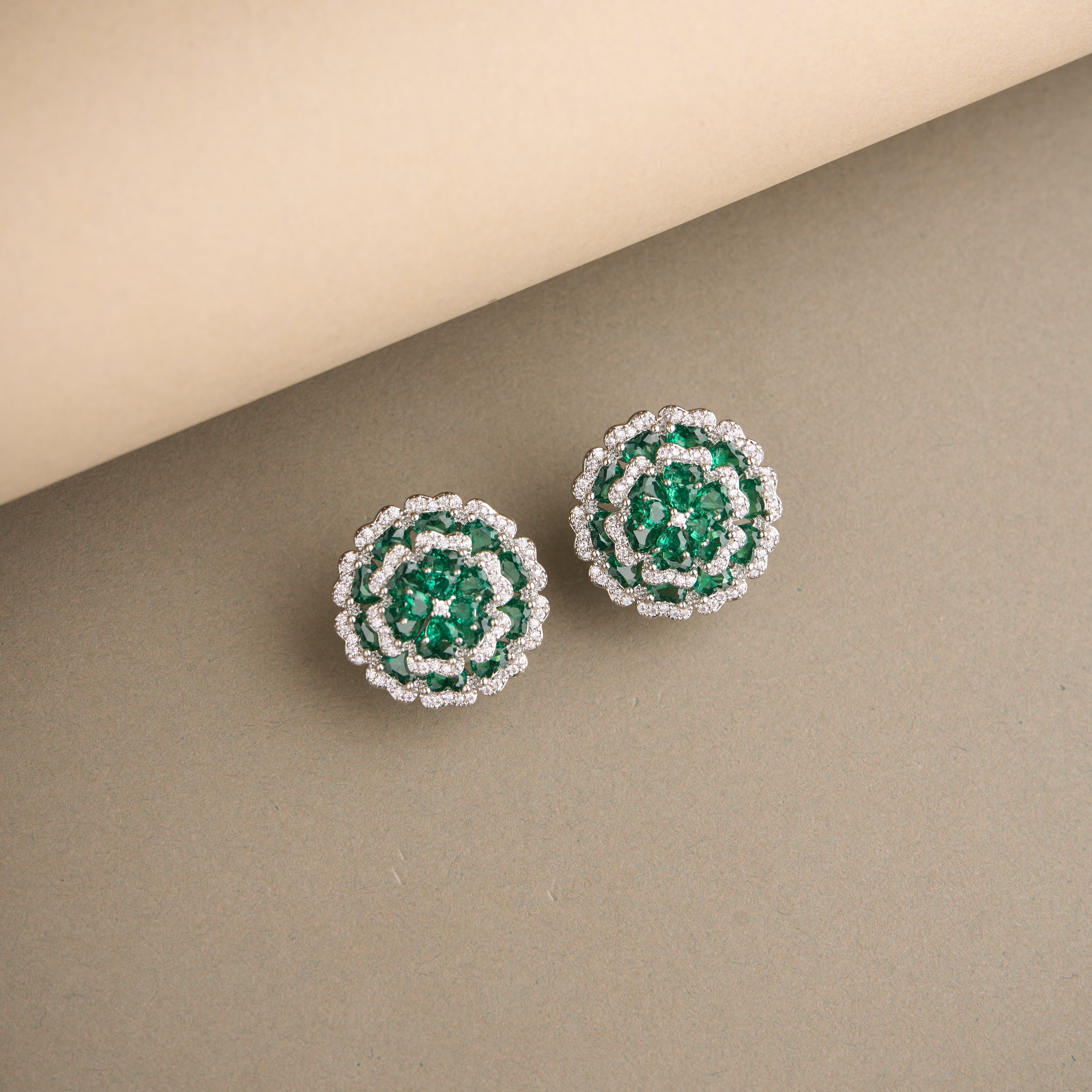 Double Flower Earrings Mozaati