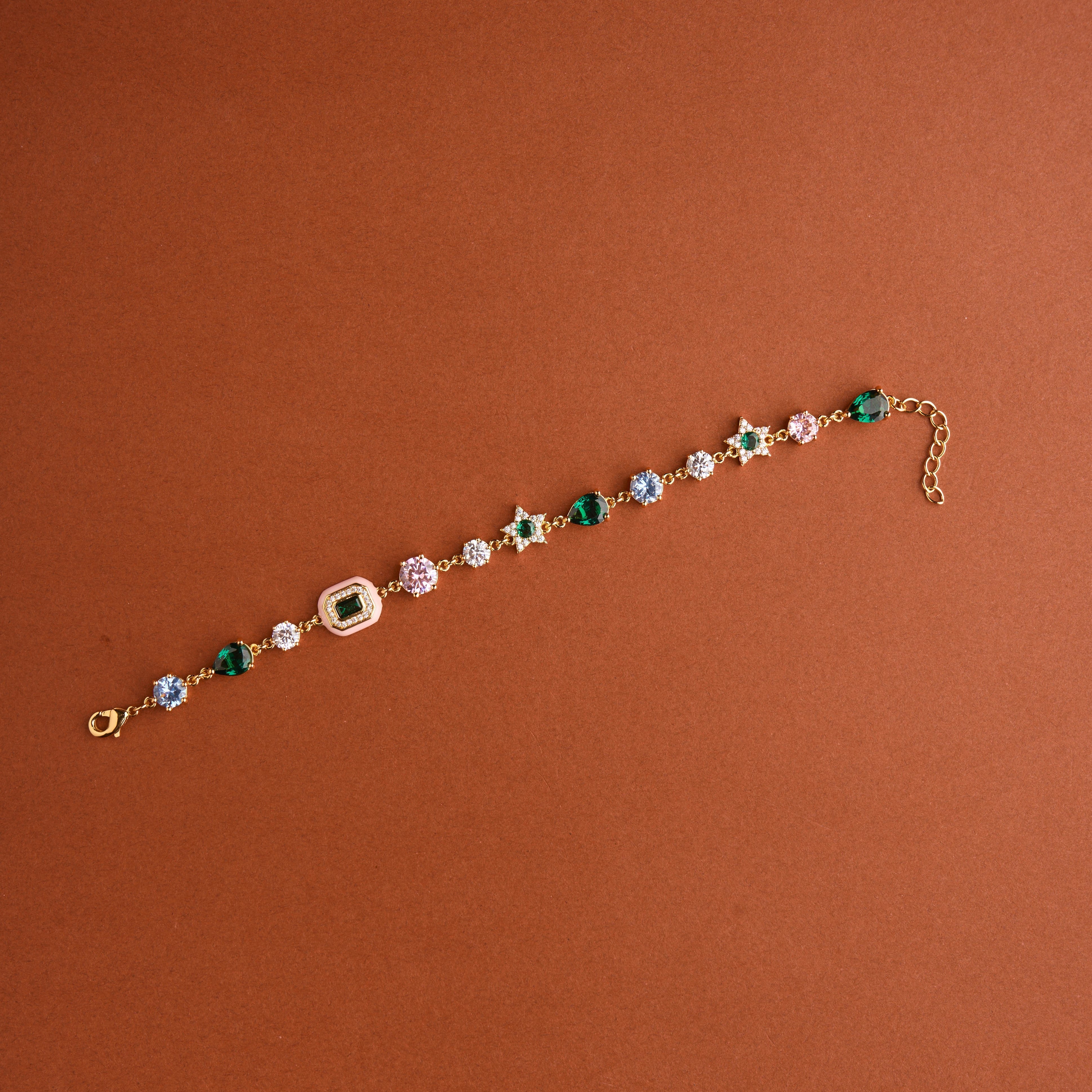 Multi Stone Enamel Bracelet Mozaati