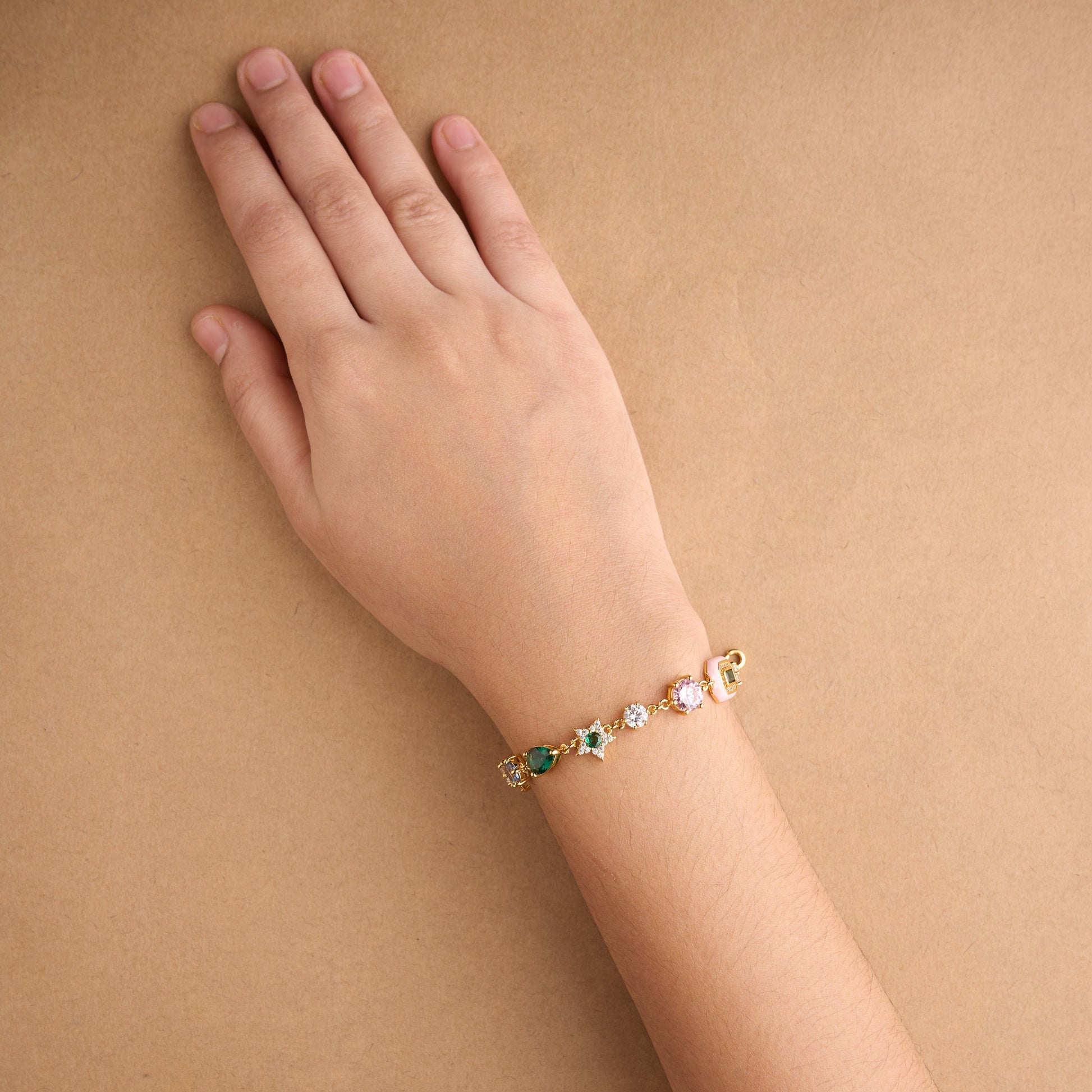 Multi Stone Enamel Bracelet Mozaati