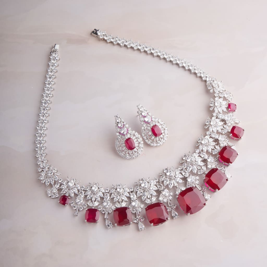 Kelly Necklace Set - Red