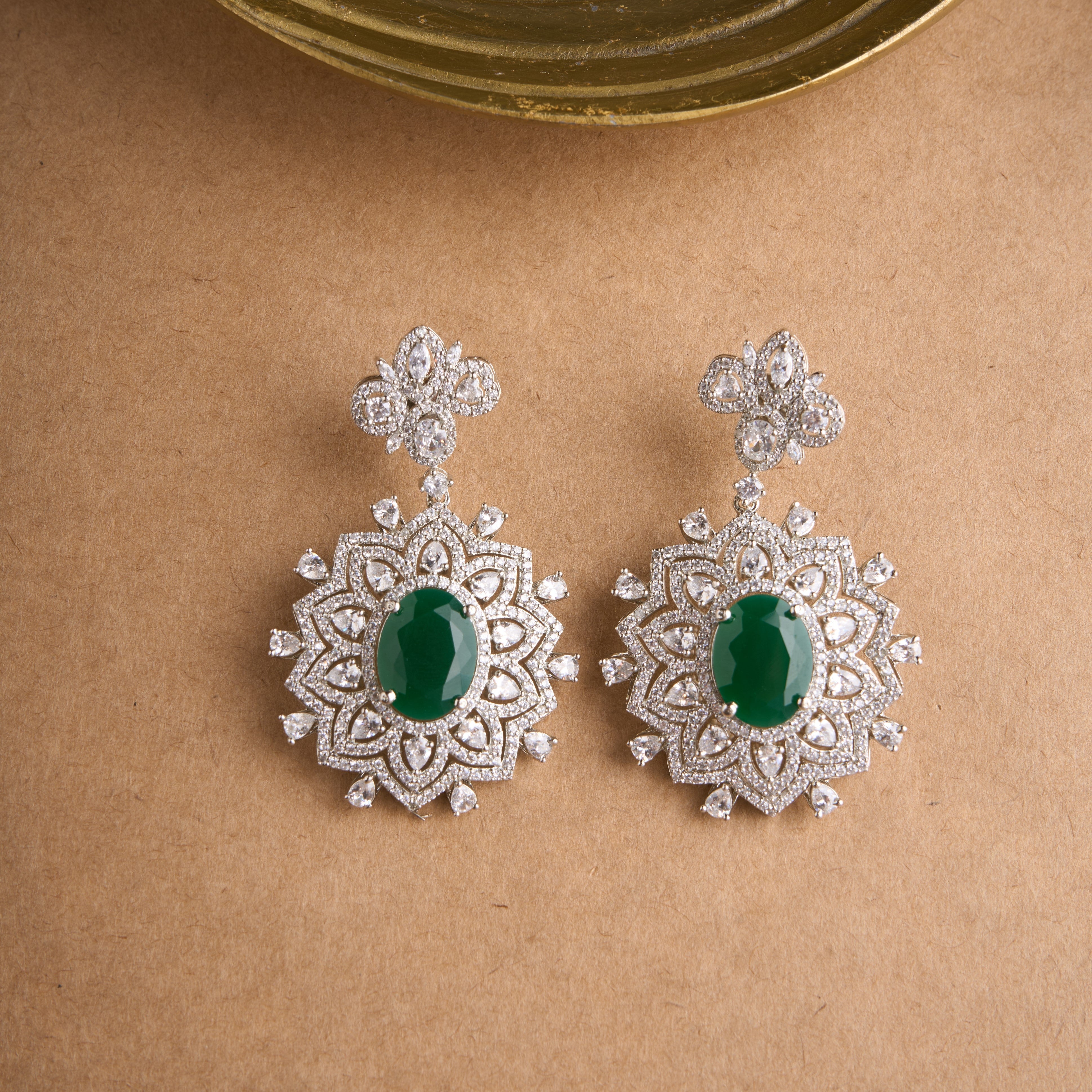 Anitya Earrings -Green Mozaati