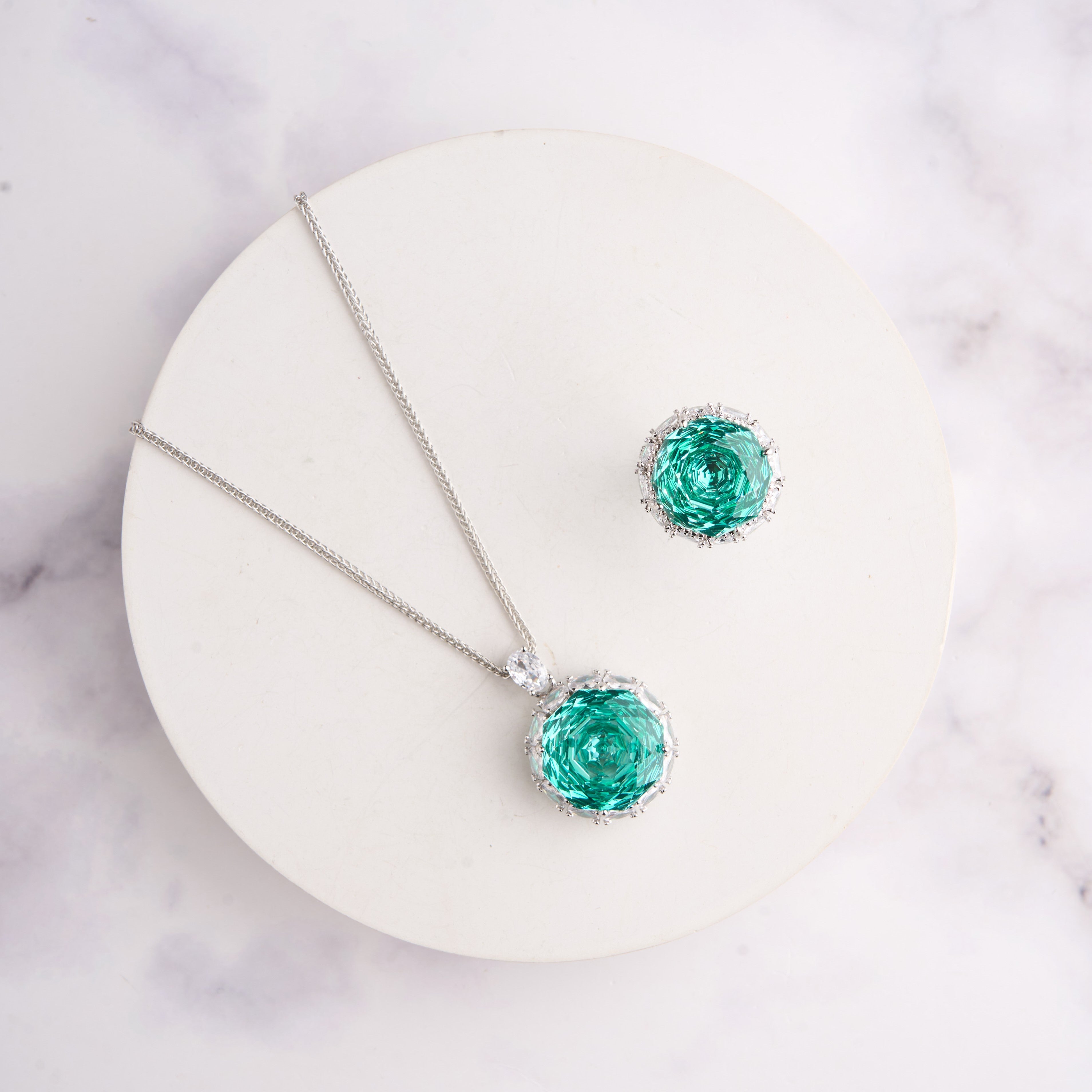 Elias Pendant Set-Green Mozaati