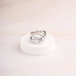 Baguette Cross Ring Mozaati
