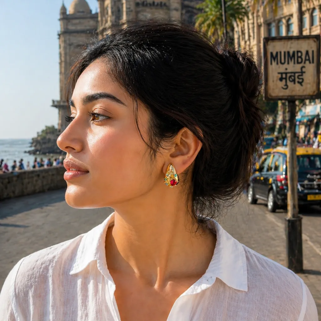 Drop Heart Earrings Mozaati