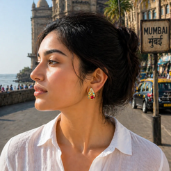 Drop Heart Earrings Mozaati