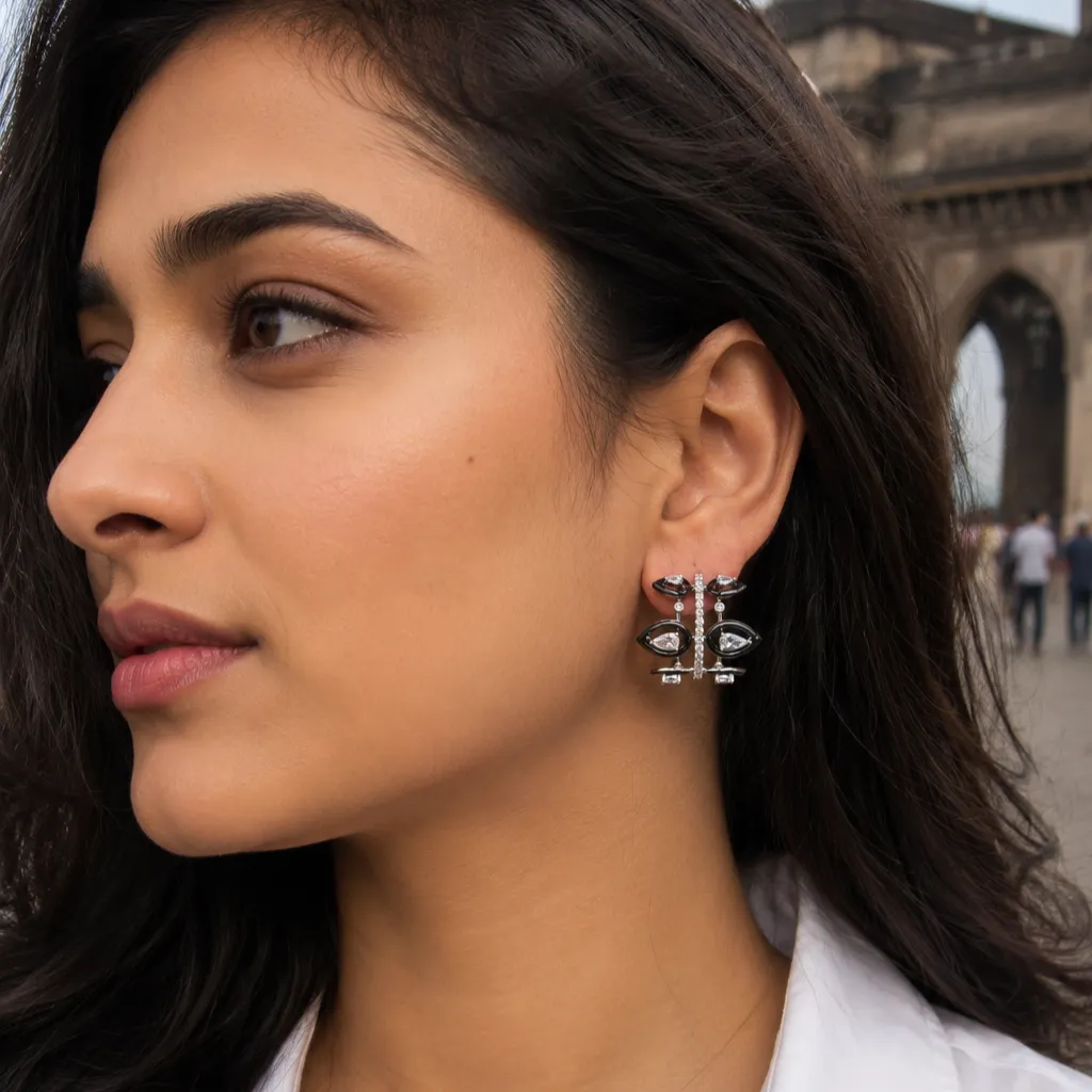 Pear Enamel Bali Earrings Mozaati