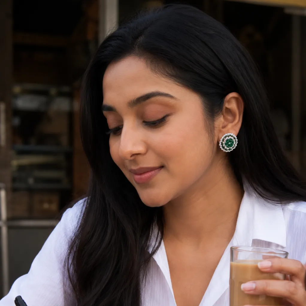 Double Flower Earrings Mozaati