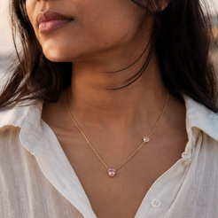 Pink Heart Necklace Mozaati