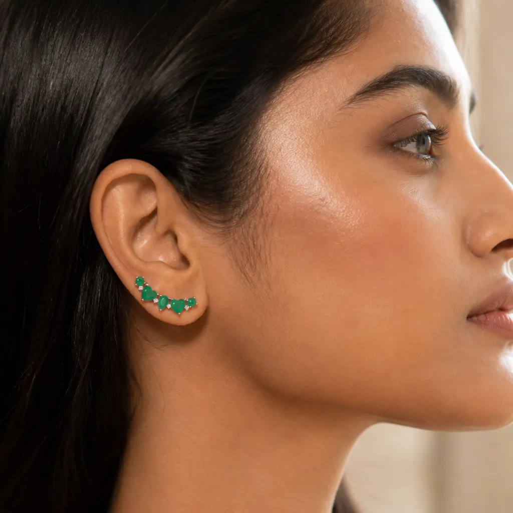 Heart Climber Earrings Mozaati