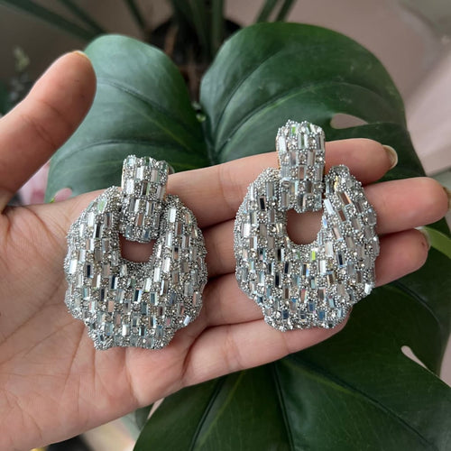 Crystal Earrings - White