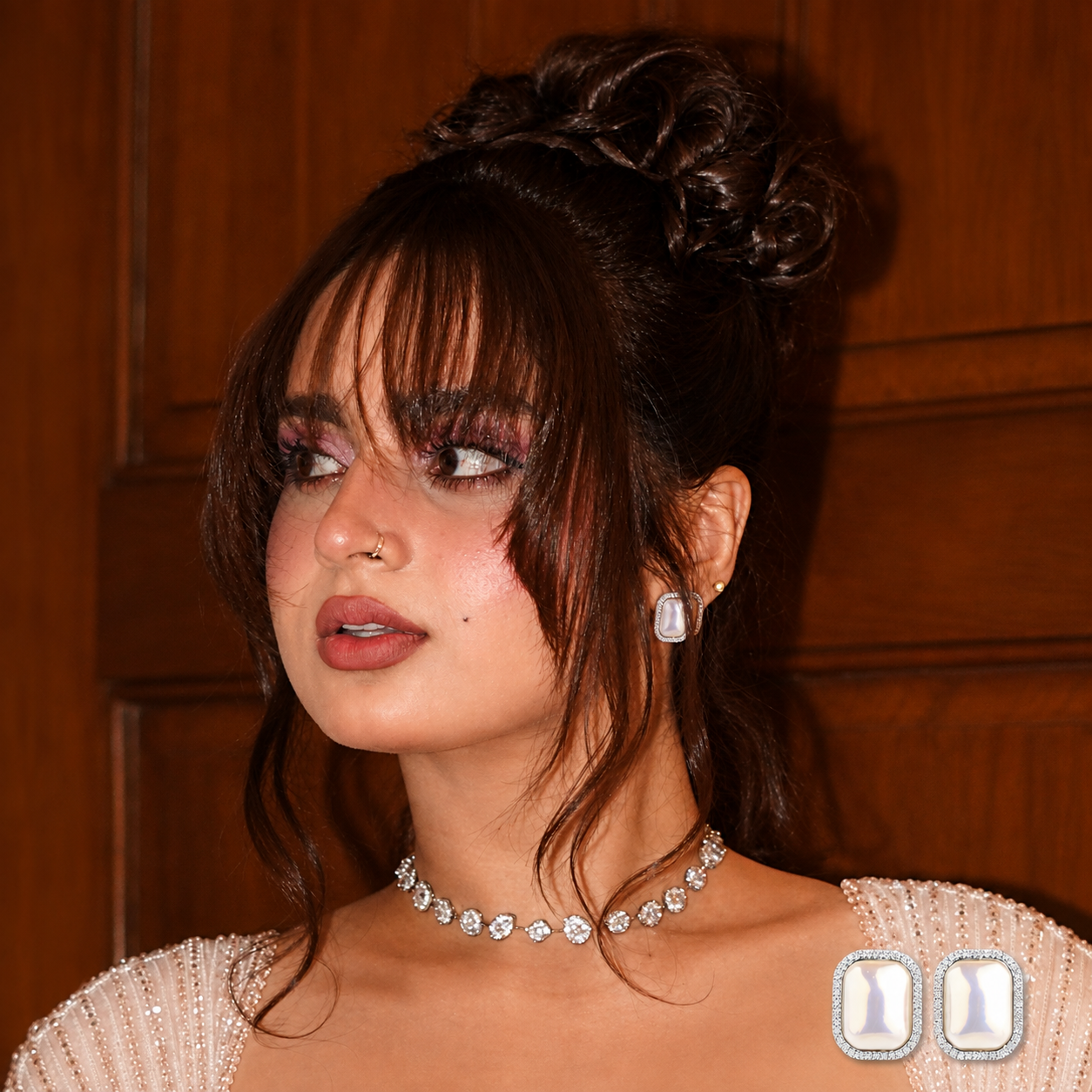 Rec Pearl Earrings Mozaati