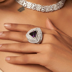 Tri Swirl Ring - Purple