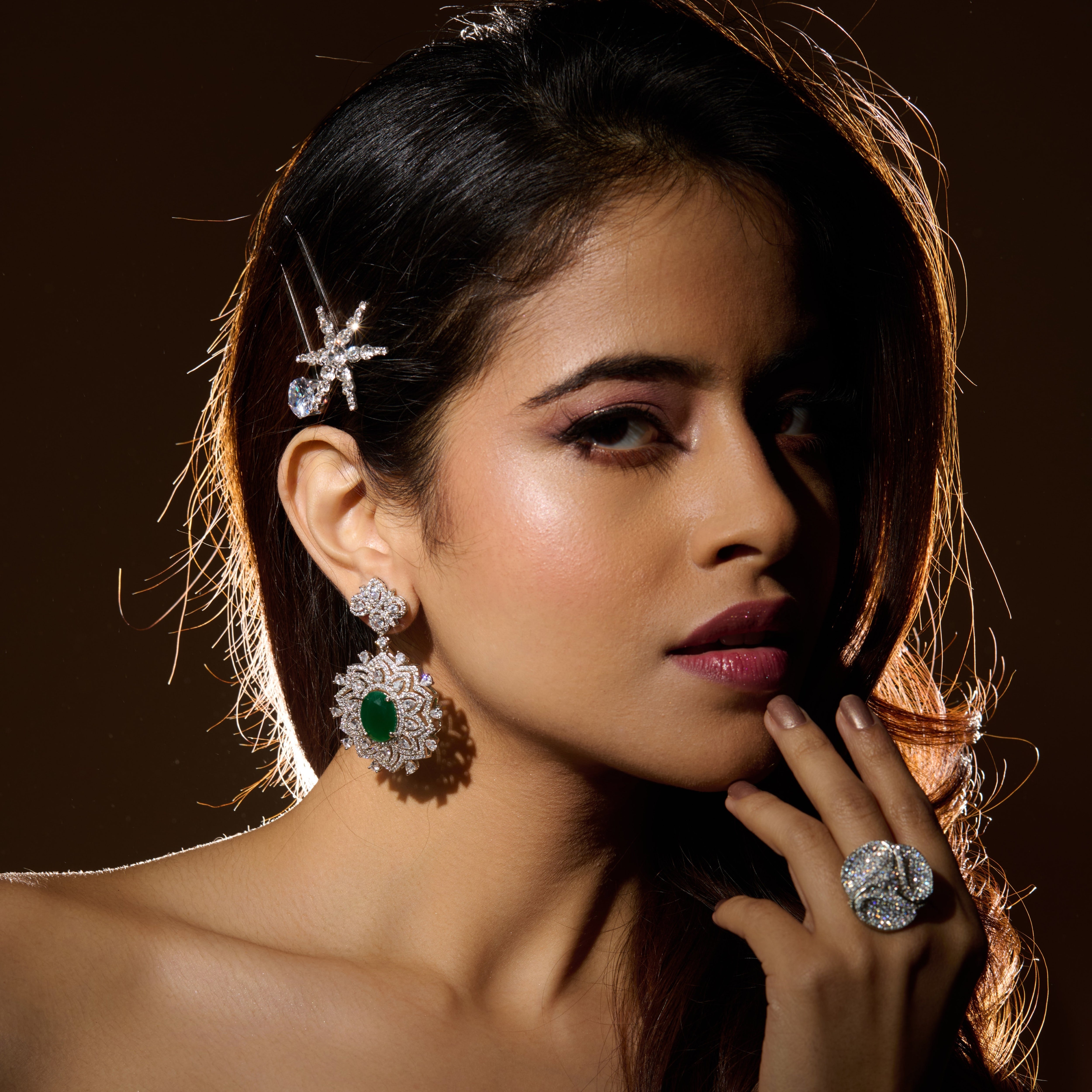 Anitya Earrings -Green Mozaati