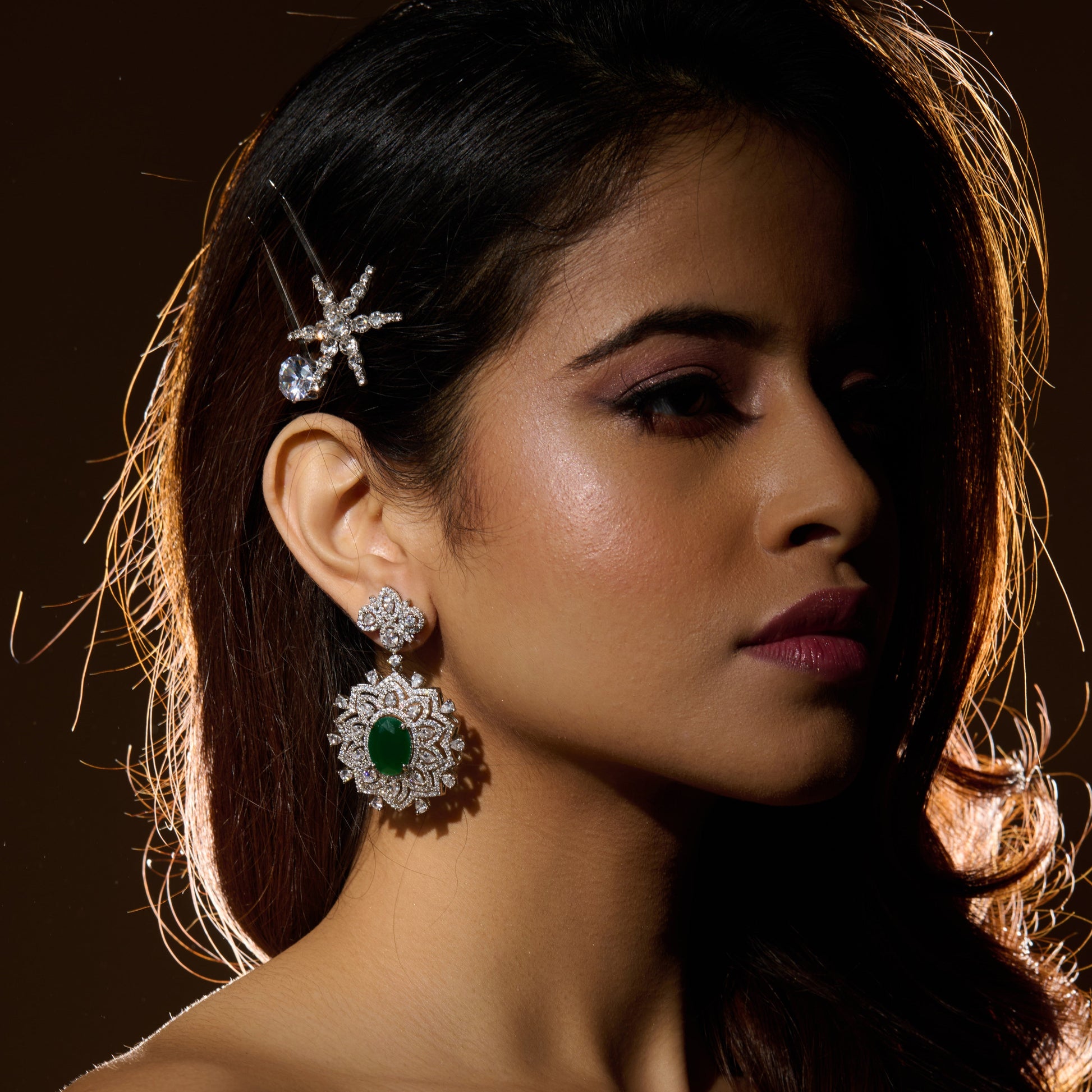 Anitya Earrings -Green Mozaati