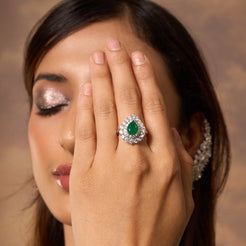 Pear Halo Ring Mozaati