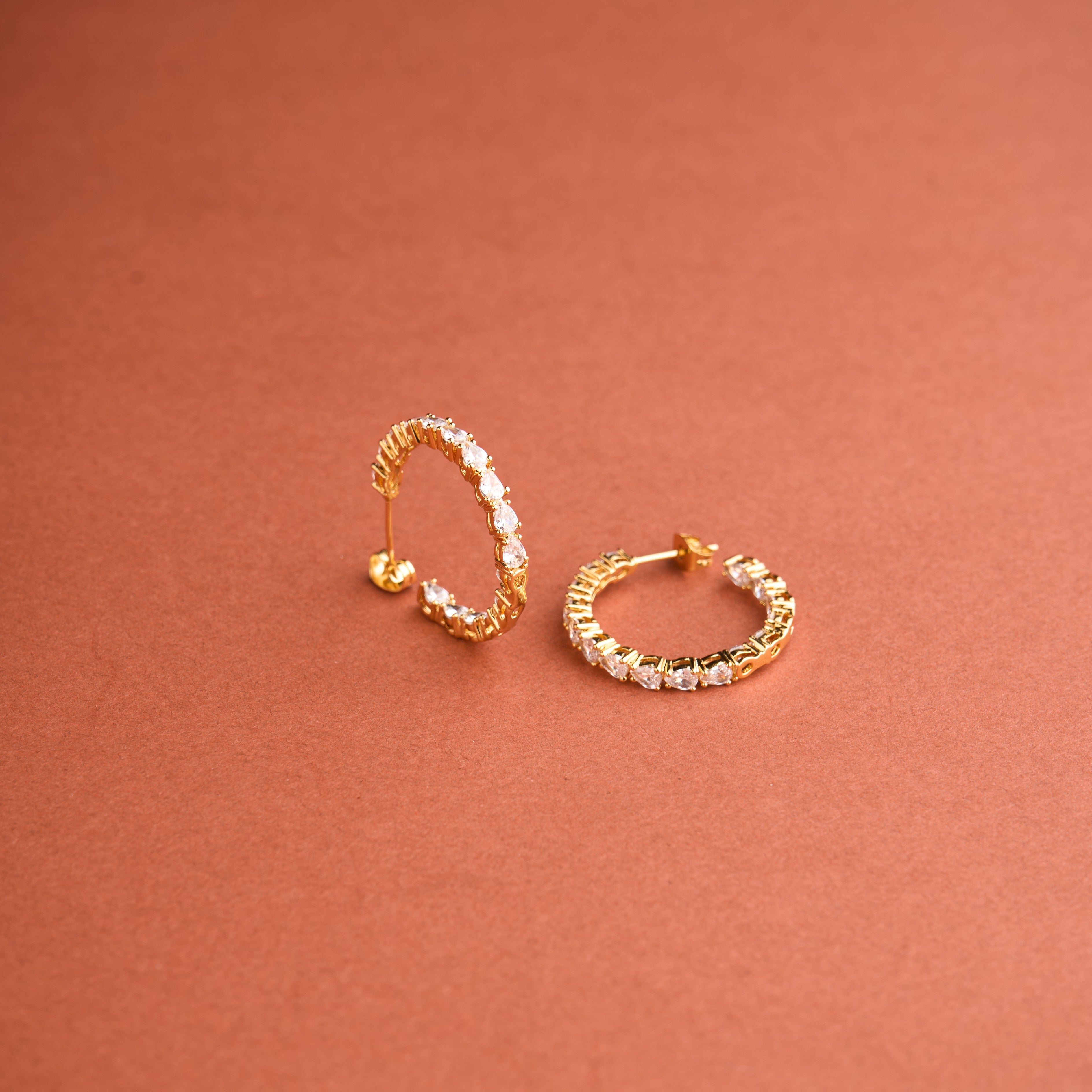 Pear Hoops Earrings Mozaati