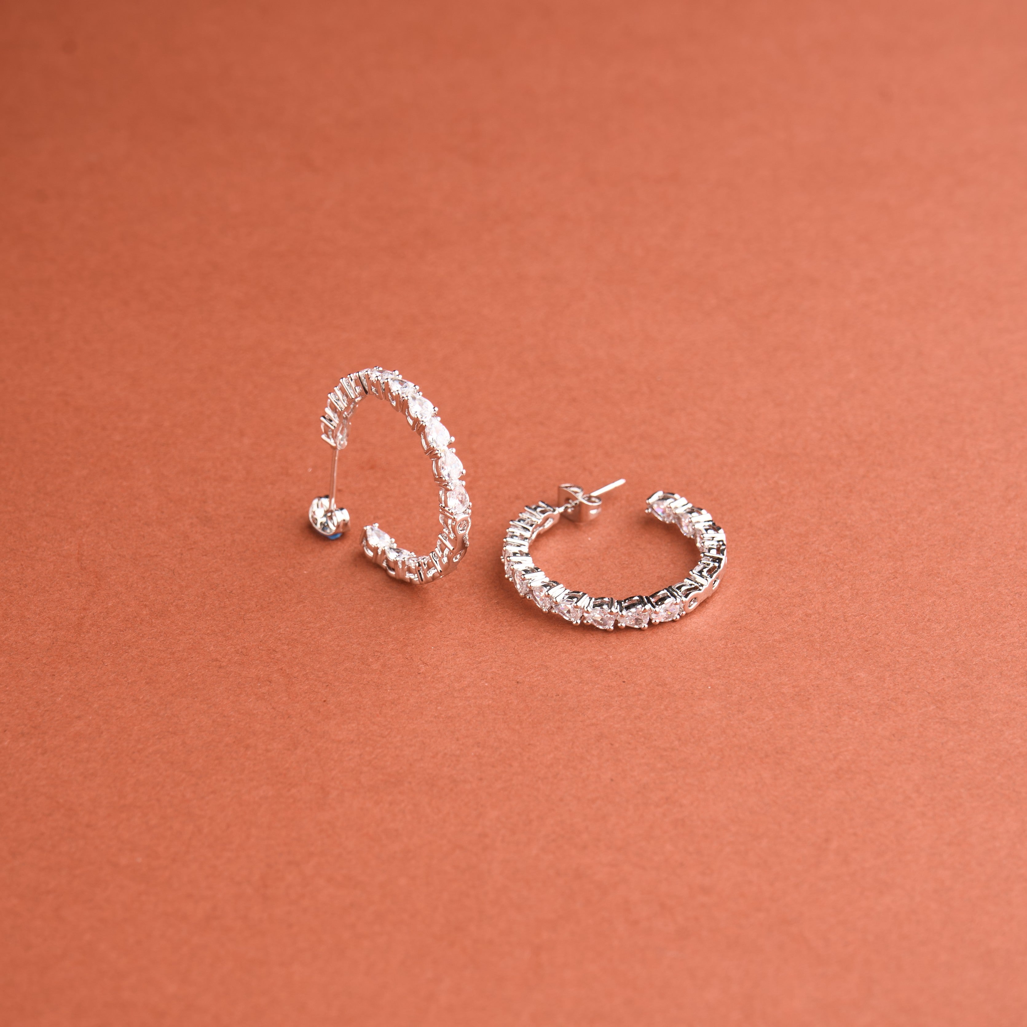 Pear Hoops Earrings Mozaati
