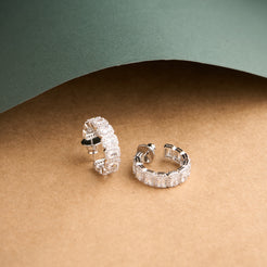 Emerald Halo Hoops Earrings Mozaati