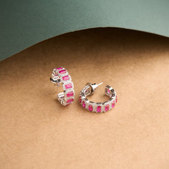 Emerald Halo Hoops Earrings Mozaati