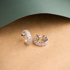 Emerald Halo Hoops Earrings Mozaati