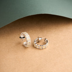 Emerald Halo Hoops Earrings Mozaati