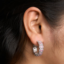 Emerald Halo Hoops Earrings Mozaati