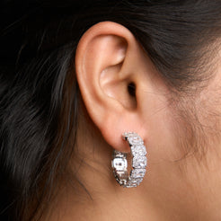 Emerald Halo Hoops Earrings Mozaati