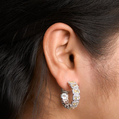 Emerald Halo Hoops Earrings Mozaati